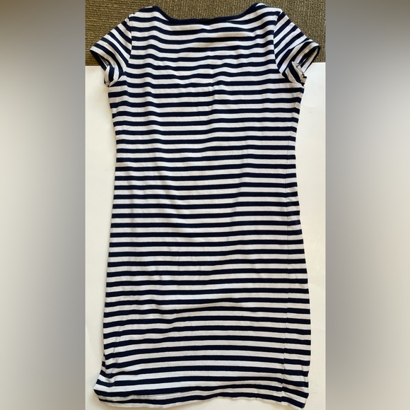 H&M stripped navy/white t-shirt short sleeve short jersey women’s dress s Small - Picture 4 of 5